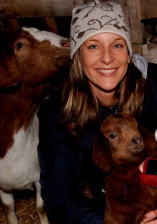 Dr. Laura Newlin with Boer Goats Dr. Laura Newlin with Boer Goats