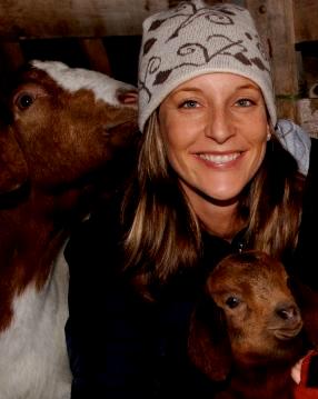 Laura with Goats